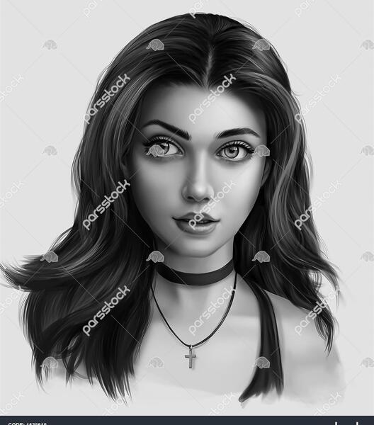 عکس نقاشی سیاه و سفید دخترانه
