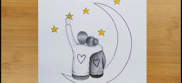 عکس عاشقانه سیاه سفید نقاشی