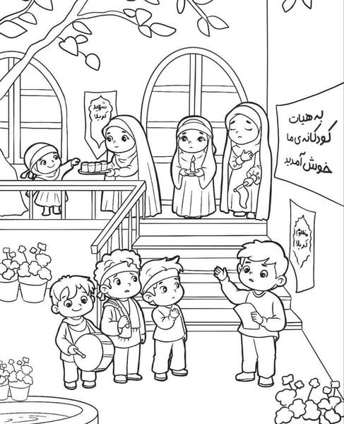 عکس نقاشی کودکانه سیاه سفید