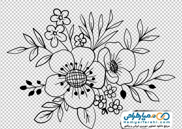 عکس گل سیاه و سفید برای طراحی