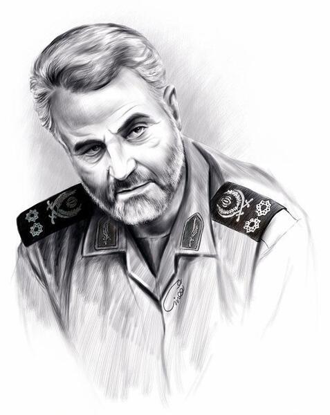 عکس سیاه و سفید از سردار سلیمانی