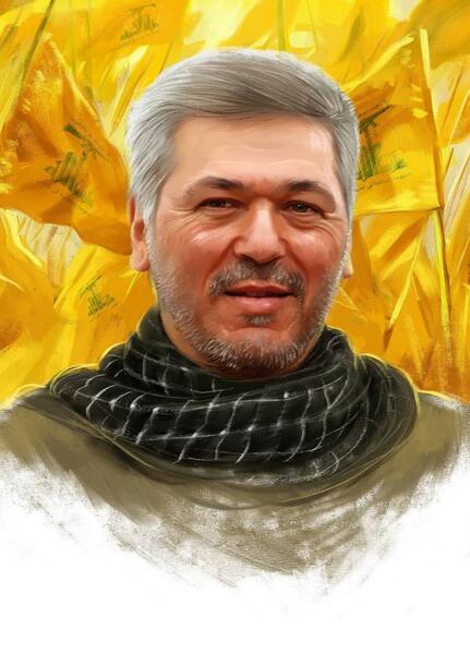 عکس نقاشی سیاه و سفید سردار سلیمانی