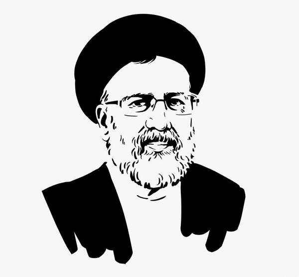 عکس سیاه و سفید شهید رئیسی