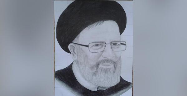 عکس سیاه و سفید شهید رئیسی