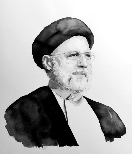 عکس سیاه و سفید آقای رئیسی