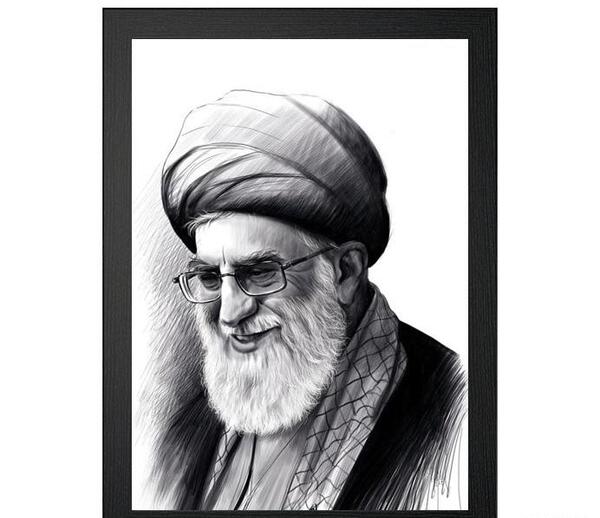 عکس سیاه و سفید امام خامنه ای