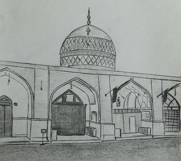 عکس سیاه سفید حرم امام رضا
