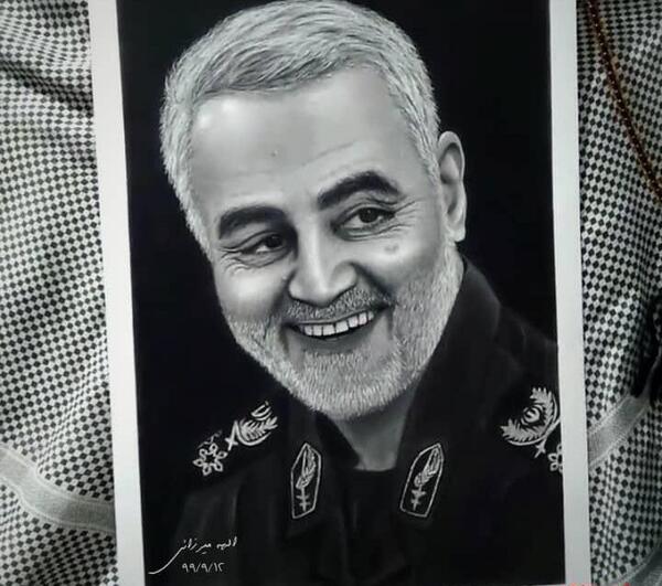عکس سیاه و سفید حاج قاسم