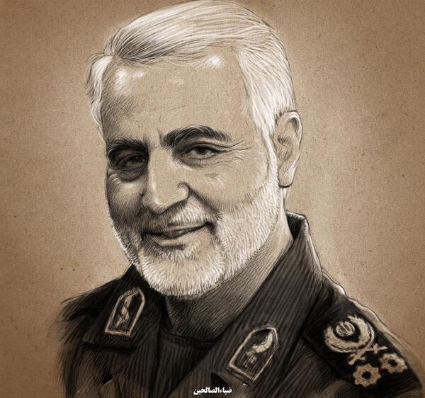 عکس سیاه و سفید حاج قاسم سلیمانی