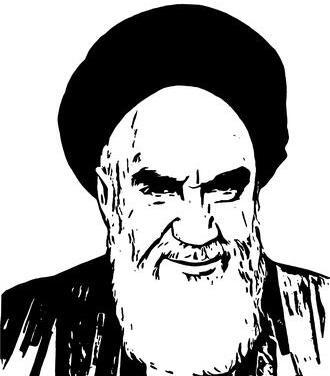 عکس سیاه و سفید امام خمینی و خامنه ای