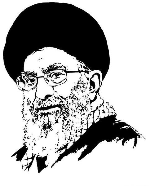 عکس سیاه و سفید امام خمینی و خامنه ای