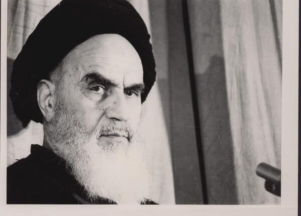 عکس سیاه و سفید امام خمینی و خامنه ای