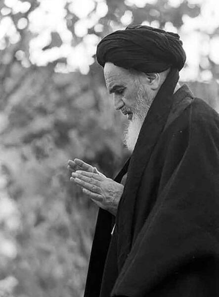 عکس سیاه و سفید امام خمینی و خامنه ای