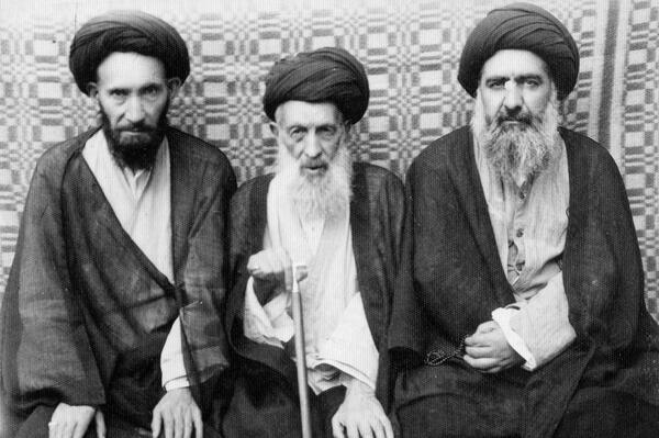 عکس سیاه و سفید امام خمینی و خامنه ای