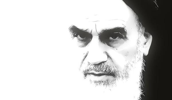 عکس سیاه و سفید از امام خمینی