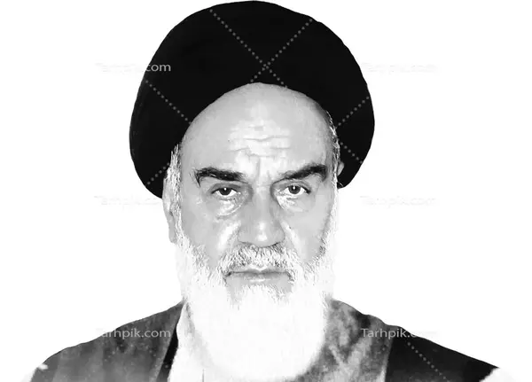 عکس سیاه و سفید از امام خمینی