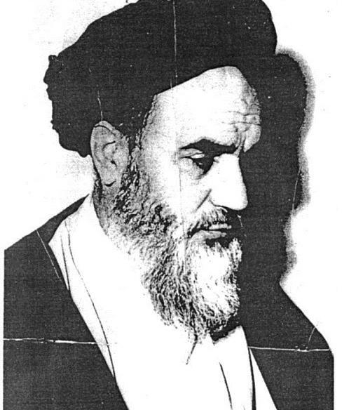 عکس سیاه و سفید از امام خمینی