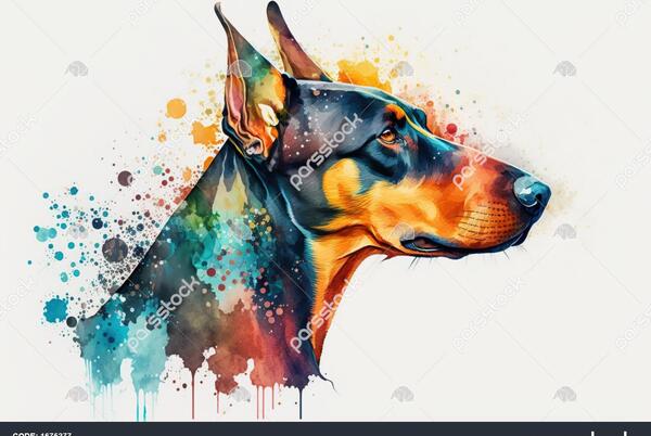 عکس سگ دوبرمن سیاه و سفید