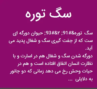 عکس حیوان سگ توره