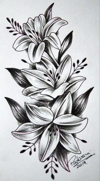 عکس گل سیاه و سفید ساده