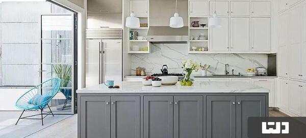 عکس کابینت سفید و طوسی