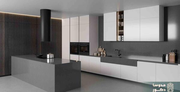عکس کابینت سفید و طوسی
