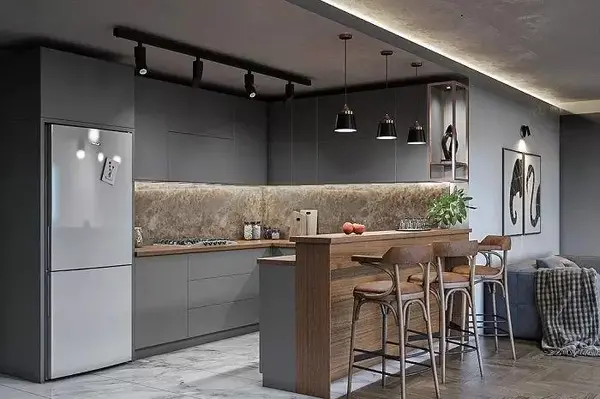 عکس کابینت سفید و طوسی