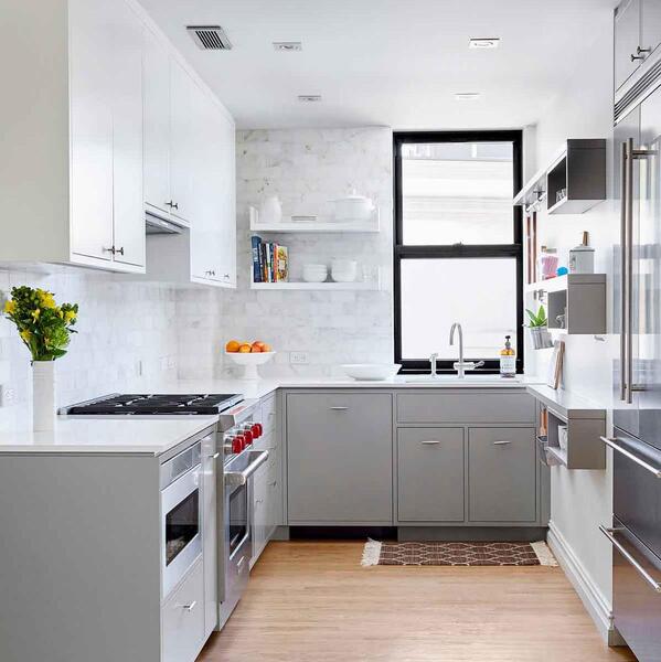 عکس کابینت سفید و طوسی