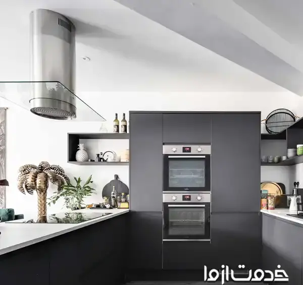 عکس کابینت سفید و طوسی