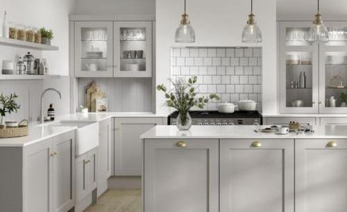عکس کابینت سفید و طوسی