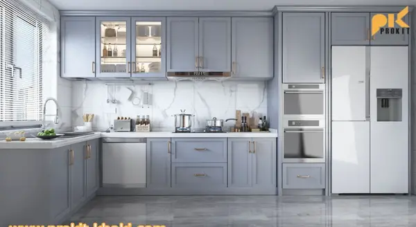 عکس کابینت سفید و طوسی