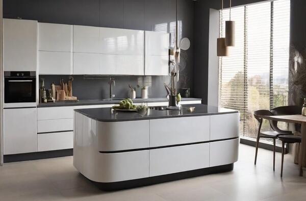 عکس کابینت سفید و طوسی