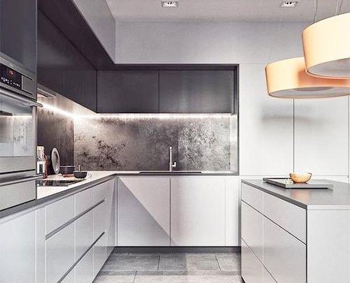 عکس کابینت سفید طوسی براق