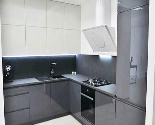 عکس کابینت سفید طوسی براق