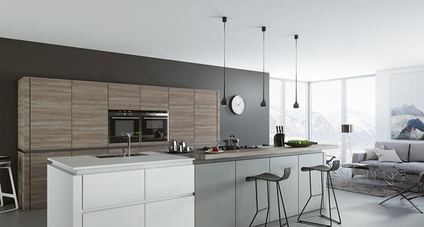 عکس کابینت سفید طوسی براق