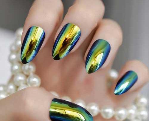 عکس کاشت ناخن اینه ای
