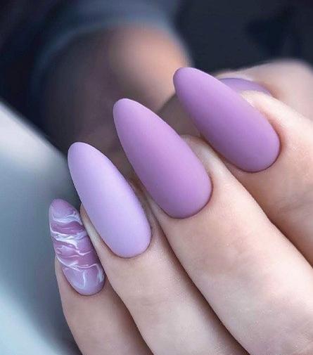 عکس ناخن بنفش یاسی