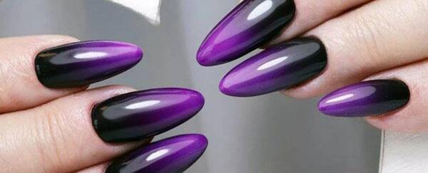 عکس ناخن بنفش و سیاه