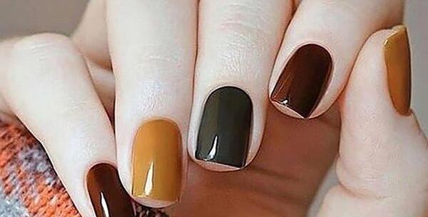 عکس ناخن پاییزی ساده