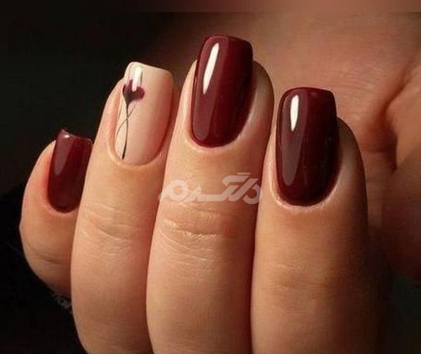 عکس ناخن پاییزی ساده