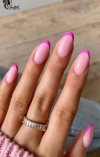 عکس ناخن پاستیلی فرنچ