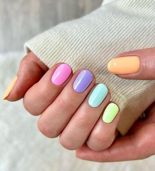 عکس ناخن ژلیش پاستیلی