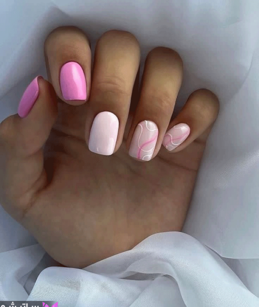 عکس ناخن ژلیش پاستیلی