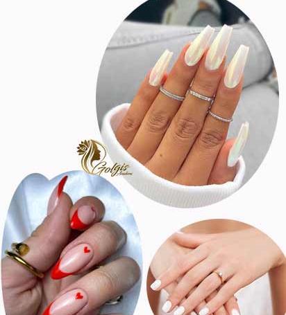 عکس ناخن تابوتی کوتاه