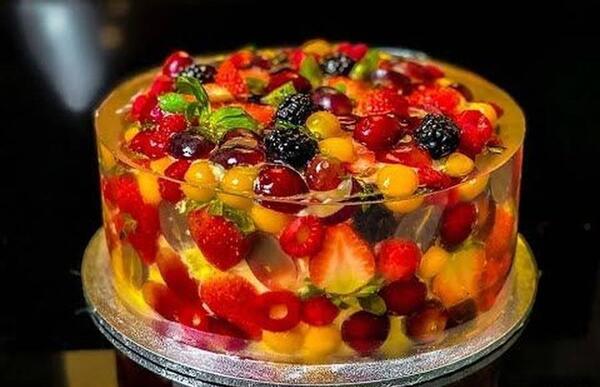 عکس تزیین ژله با میوه