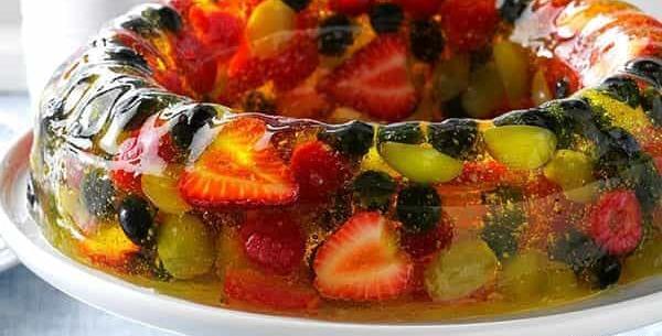 عکس تزیین ژله با میوه