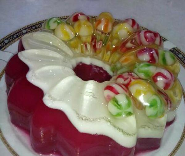 عکس تزیین ژله با میوه