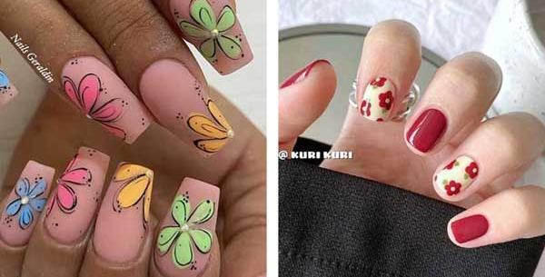 عکس کاشت ناخن دخترانه کوتاه ساده