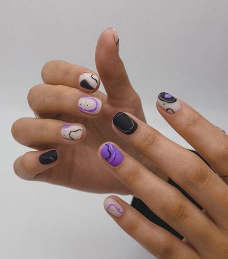 عکس ژل ناخن دخترانه کوتاه