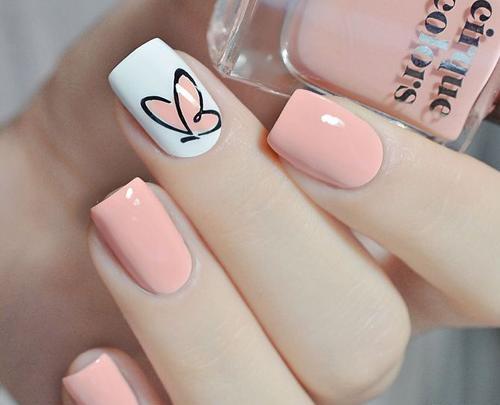 عکس ژل ناخن دخترانه کوتاه